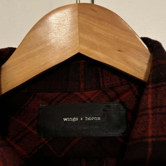 Wings + Horns Checked Plaid Zip Shirt - Small - Picture 9 of 11